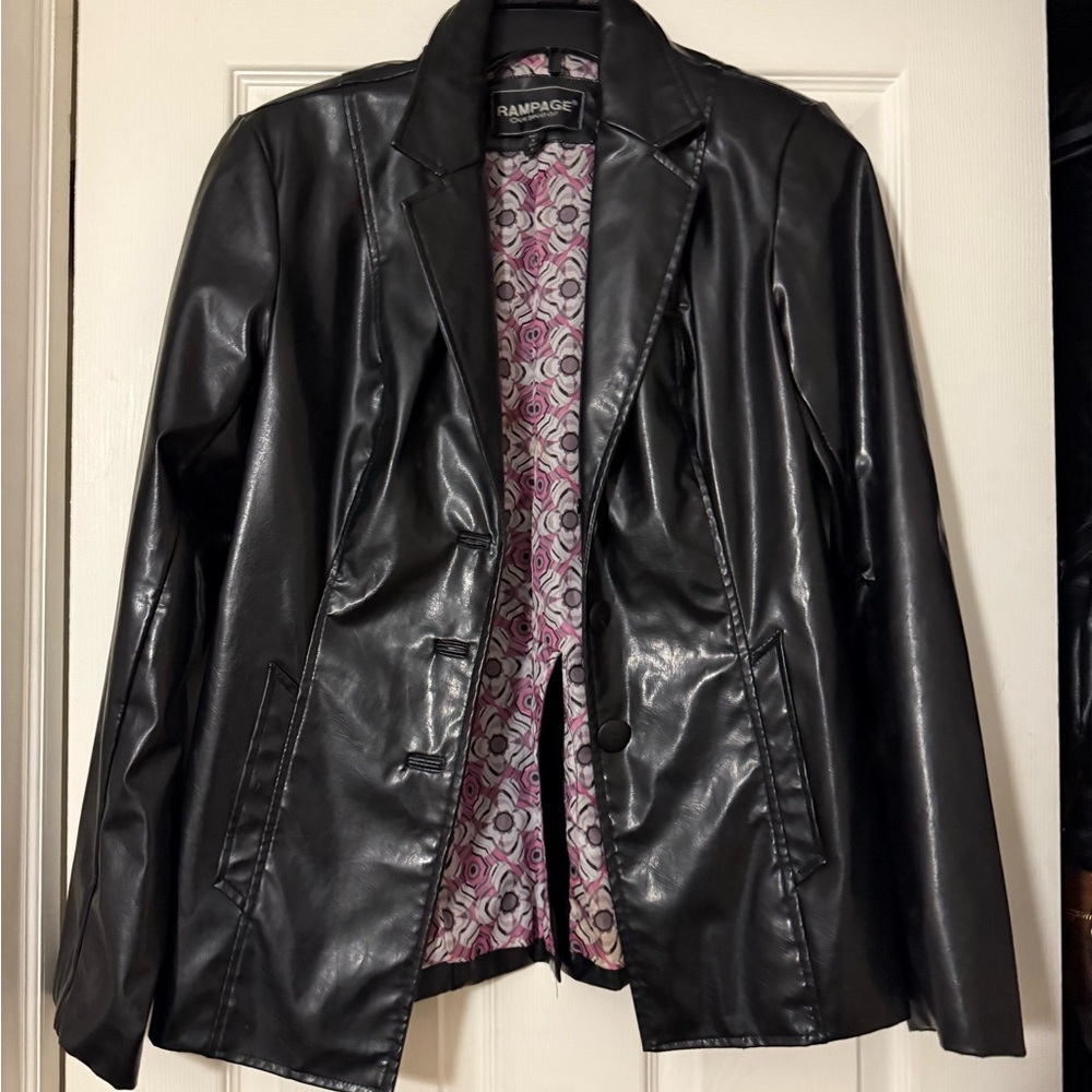 Rampage Black Faux Leather Blazer